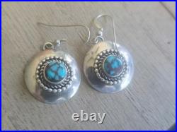 Vintage Randall Endito Navajo Sterling Silver Turquoise Earrings Dangle Rare
