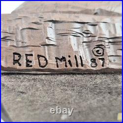 Vintage Red Mill Native American Indian Chief Statue 1987 Pecan & Resin