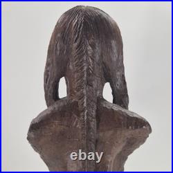 Vintage Red Mill Native American Indian Chief Statue 1987 Pecan & Resin