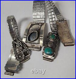 Vintage Retro Scrap Native American 925, Sterling, Turquoise Gem Jewelry Lot