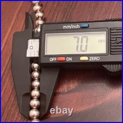 Vintage Rising Sun Sterling Silver Navajo Pearl Ball Bead Necklace 20 7mm 26.2G