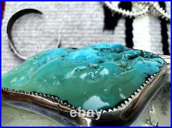 Vintage SOUTHWESTERN TURQUOISE belt buckle signed toad / frog hallmark