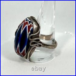 Vintage STERLING Silver. 925 STATEMENT Native American RESIN Ring SZ 13 23.9g