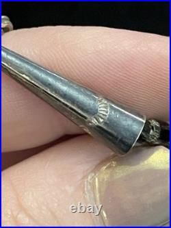 Vintage Santo Domingo Heishi Necklace Shell Turquoise Sterling Cones 3 Strand