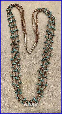 Vintage Santo Domingo Turquoise Sterling Silver Necklace