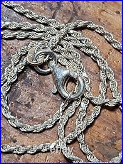 Vintage Signed DE Navajo Native American Sterling Silver Necklace