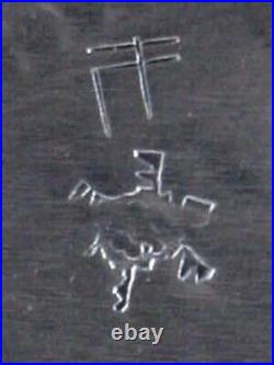 Vintage Signed Hopi Native American Sterling Silver Petroglyph Pendant Necklace