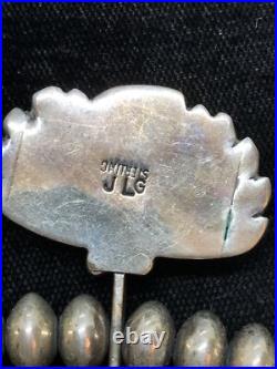 Vintage Signed JLG Native American Sterling Silver Stunning Turquoise Necklace