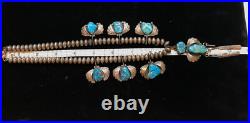 Vintage Signed JLG Native American Sterling Silver Stunning Turquoise Necklace