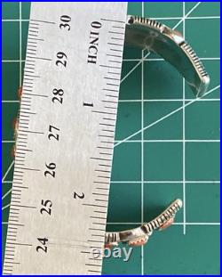 Vintage Signed J. M. Haley Wide Silver and 24 Coral Pieces Cuff Bracelet