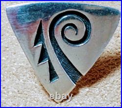 Vintage Signed Mitchell Sockyma Hopi Native American Sterling Silver Cufflinks