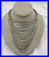 Vintage Signed Native American 60 Strand Heishi Liquid Silver Sterling Necklace