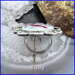Vintage Silver Native American Zuni Inlay Cardinal Ring Size 6 For Women