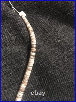 Vintage Silver Navajo Graduated Turquoise Heishi Discs Bison 19 Necklace 31g