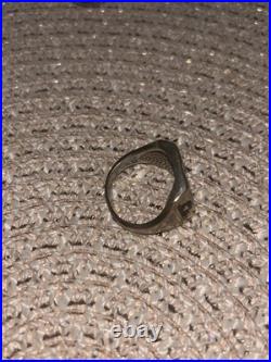 Vintage Silver Thunderbird Ring with Turquoise Inlay