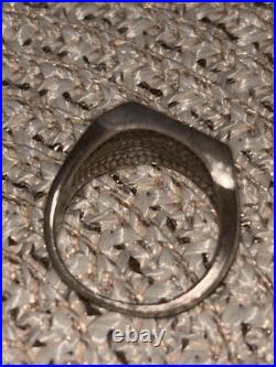 Vintage Silver Thunderbird Ring with Turquoise Inlay