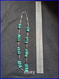 Vintage Silver and Turquoise Native American Necklace