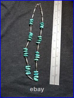 Vintage Silver and Turquoise Native American Necklace