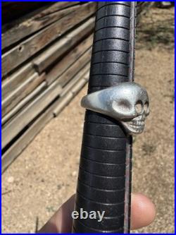 Vintage Skull Ring Sterling Silver Men's 10.5 Bell Trading Style Pawn 40s 50s