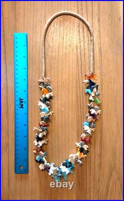 Vintage Southwest Native American Indian Horse Fetish Necklace Estate Sale