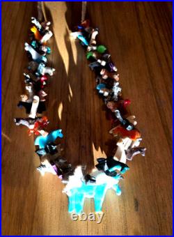 Vintage Southwest Native American Indian Horse Fetish Necklace Estate Sale