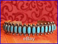 Vintage Southwestern COPPER Turquoise CUFF BRACELET ZUNI needlepoint