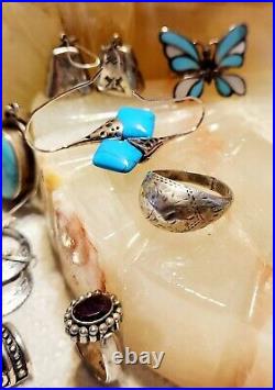 Vintage Southwestern/Native American All 925 Silver Jewelry Lot