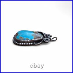 Vintage Southwestern Native American Navajo Sterling Silver Turquoise Pendant