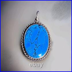 Vintage Spiderweb Turquoise & Sterling Silver Southwestern Pendant Handmade Vintage Spiderweb Turquoise & Sterling Silver Southwestern Pendant Handmade