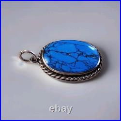 Vintage Spiderweb Turquoise & Sterling Silver Southwestern Pendant Handmade Vintage Spiderweb Turquoise & Sterling Silver Southwestern Pendant Handmade