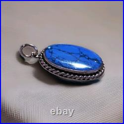 Vintage Spiderweb Turquoise & Sterling Silver Southwestern Pendant Handmade