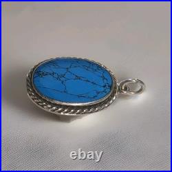 Vintage Spiderweb Turquoise & Sterling Silver Southwestern Pendant Handmade