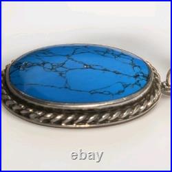 Vintage Spiderweb Turquoise & Sterling Silver Southwestern Pendant Handmade Vintage Spiderweb Turquoise & Sterling Silver Southwestern Pendant Handmade