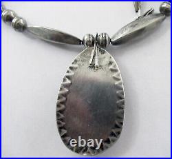 Vintage Sterling Bench Bead Navajo Necklace 2 1/4 Inches. 20 1/2 Inches Neckl