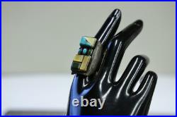 Vintage Sterling Native American Multi Stone Ring 30.3 Grams Size 11