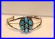 Vintage Sterling Native American Turquoise Bracelet Signed MC