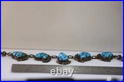 Vintage Sterling Native American Turquoise Necklace 73.58 Grams 24