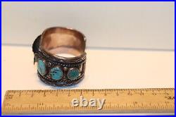 Vintage Sterling Native American Turquoise/Watch Band (Broken Top)