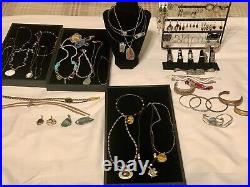 Vintage Sterling Native American /western Jewelry Lot. 76pc (see Description)