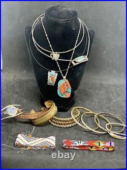 Vintage Sterling Native American /western Jewelry Lot. 76pc (see Description)