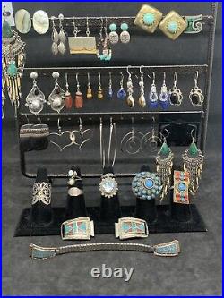 Vintage Sterling Native American /western Jewelry Lot. 76pc (see Description)