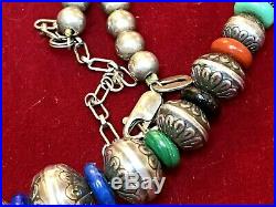 Vintage Sterling Signed Carolyn Pollack Native American Necklace Stamped Bench