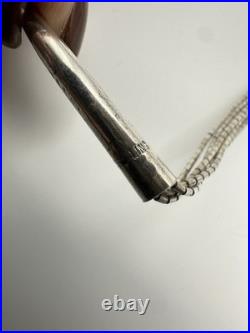 Vintage Sterling Silver 5 Strand Lapis Liquid Silver Necklace & Bracelet