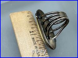 Vintage Sterling Silver Antler Native American Split Band Navajo Ring Size 6