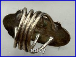 Vintage Sterling Silver Antler Native American Split Band Navajo Ring Size 6