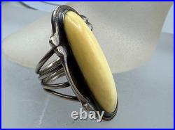 Vintage Sterling Silver Antler Native American Split Band Navajo Ring Size 6