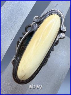 Vintage Sterling Silver Antler Native American Split Band Navajo Ring Size 6