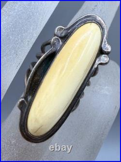 Vintage Sterling Silver Antler Native American Split Band Navajo Ring Size 6