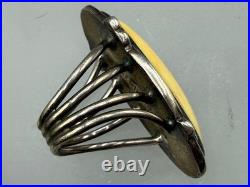 Vintage Sterling Silver Antler Native American Split Band Navajo Ring Size 6