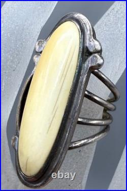 Vintage Sterling Silver Antler Native American Split Band Navajo Ring Size 6